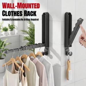 Retractable clothes drying rack clothes drying rack /punch-free folding wall-mountedInvisible Clothes