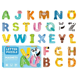 Letter Magnets For Fridge Magnetic Uppercase Letters Colorful Educational Learning Tool Cute Animal Alphabet Magnets