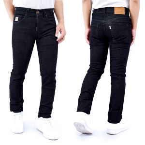 TWO ONE Celana Jeans Panjang Pria Slim Fit Stretch Black Jaz Polos