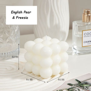 JLIFE 1PCS Rubiks Cube Geometry Pure Soybean Scented Candle Smokeless Essential Oil Aromatherapy Candles