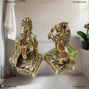 [COD] zhangyuqing 1Pcs Zodiac Horse Statue Ornament Gifts Brass Horse Feng Shui Horse Figurine Miniatures Crafts Office Home Decor Accessory
