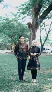 Baju Batik Couple Aluna Model Koko Muslim Premium Mewah Kekinian Lengan Panjang Cocok Untuk Pesta Pernikahan CBA 010