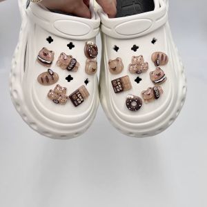 14Pcs/Set Crocs Charms Shoe Accessories DIY Chocolate Fashion Cartoon Bear Shoe Buckle for Crocs
