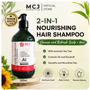 MCJ 2 in 1 Nourishing Shampoo with Tea Tree Oil and Sunflower for Dry Hair and Scalp 500ml