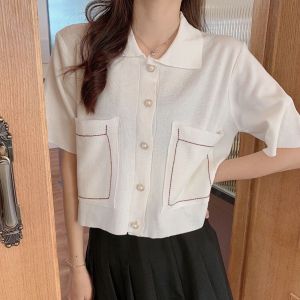 BL20342 Stitches Big Pocket Knit Blouse