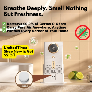 (SG Stock) $2 Off Voucher | Compact Air Purifier – Portable Ozone Odor Remover & Freshener for Home & Car
