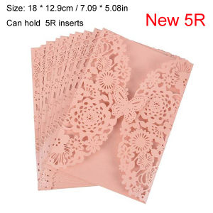 10pcs/pack 3D Butterfly Wedding Invitation Card 5R Romantic Flower Pattern Laser Cut  Hollow Out Cards Wedding Debut Party Cards