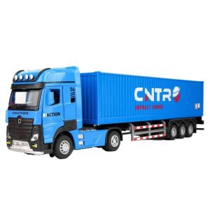 Die-Cast Alloy Transport Container Truck Toy 1:20 Scale Realistic Vehicle Model for Children