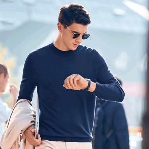 Sweater Men Winter Solid Color Half Turtleneck Imitation Cashmere Mens Sweater Slim-fit Youth