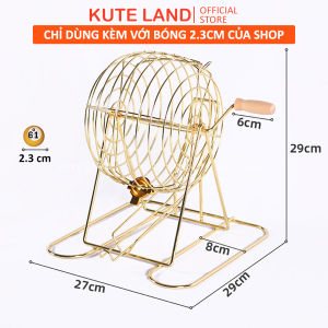 [Cỡ Trung] Lồng cầu kim loại quay xổ số bốc thăm trúng thưởng cao 30 cm Trò chơi lô tô sự kiện may mắn sang trọng