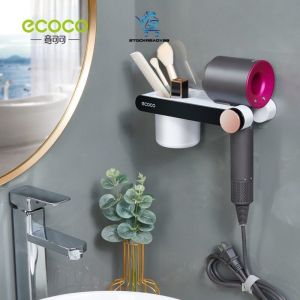 SR99. ECOCO Hair Dryer Shelf Toilet Bathroom Hanger Bracket Rack Perforation-Free Rak Pengering Rambut