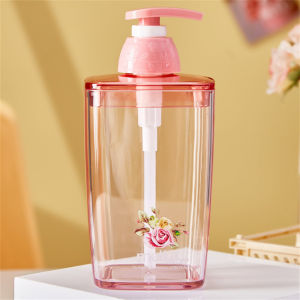 Sunday Alice 420ml pump bottle liquid soap pump bottle 420ml cream pump bottle packing bottle squeeze bottle cartoon print plastic lotion bottle