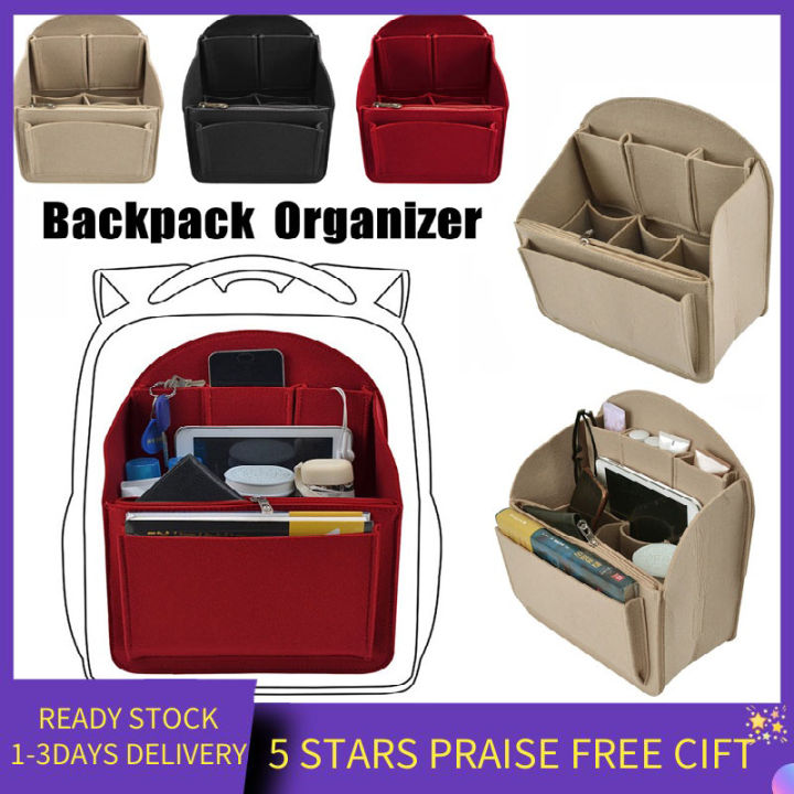 [COD] Backpack Insert Storage Bags Travel Organizer Felt Bag Insert ...