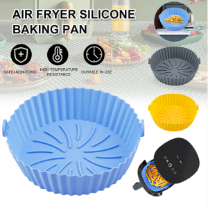 Yo-Fun【High Quality】Reusable Air Fryer Liner Silicone Pot Non-Stick Steamer Pad Baking Liner for Microwave Kitchen Cooking Mat Air Fryer Accessories