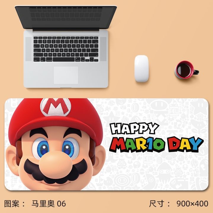 Super Mario Bros Cartoon Mouse Pad 90x40cm Large Anime Playmat Lock ...