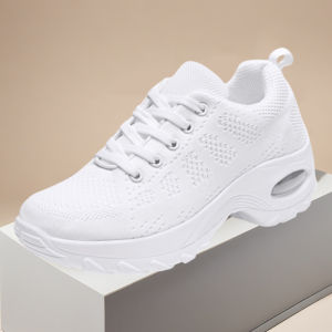 [Free Shipping] New Spring And Summer Breathable Mesh Casual Athletic Shoes For Women Featuring Shock-Absorbing Cushioning Suitable For Running And Travel With A Thick Sole For Added Height