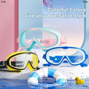 [COD] folp Trẻ em khung lớn Kính bơi với nút tai trẻ em chống sương mù Kính bơi chàng trai cô gái hồ bơi bãi biển kính bơi