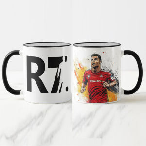 Ly sứ cốc sứ in chữ CR7 và hình cầu thủ RONALDO quà lưu niệm dành tặng bạn yêu bóng đá