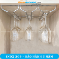 Kệ treo ly rượu vang quầy bar Inox 304 PHÁT ĐẠT, giá treo ly rượu vang gắn tường để chai rượu (SP137). 