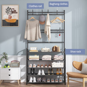 Shoe Rack Organizer Shoes Rack Shoes Organizer with Storage Multifunctional Floor Coat Rack Hat Rack Indoor