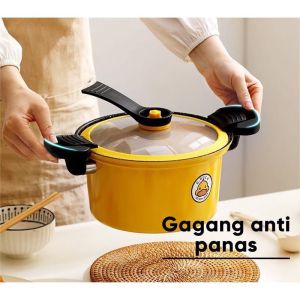 COD Panci Presto Teflon Totipotent Micro Pressure Cooker Pot 3.5L Anti Lengket