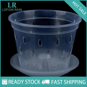 LF Wholesale✨Flash Sale ✨ 1Pc Flowerpot Garden Planter Drainage Pots with Holes Transparent Orchid Baskets Plastic Breathable Flower Pots Accessories