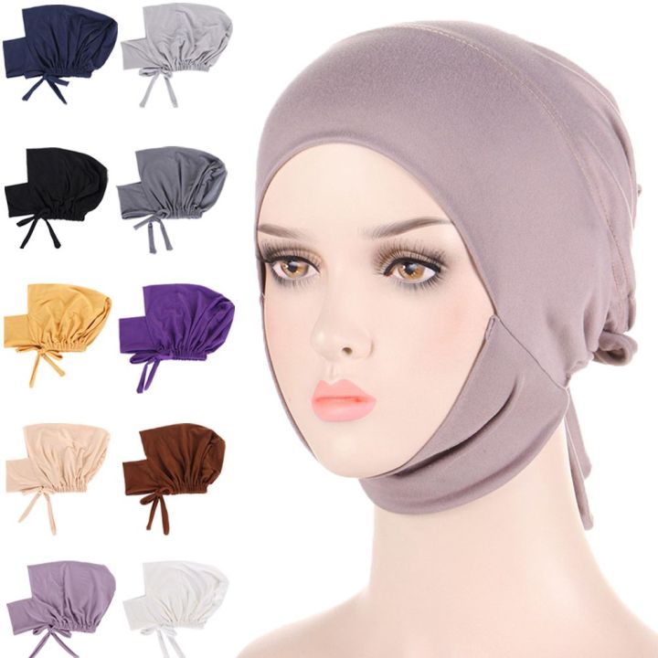 MAXI Adjustable Arab Turban Bonnet Muslim Inner Hijab Caps Islamic Cap ...