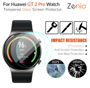 Zenia 2pcs Full Screen Protector Film For Huawei Watch GT 2 GT2 Pro 46mm HD 9H 2.5D Tempered Protective Glass Explosion-proof Anti Scratch Film