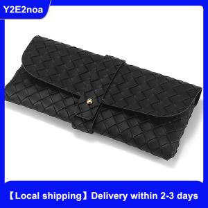 【Local shipping】 1Pc Twist Braided Leather Glasses Case Snap Rope Belt Portable Sunglasses Glasses Case Storage Box Sunglasses Case