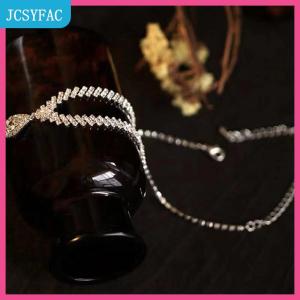 JCSYFAC  1 Bộ Vòng cổ cô dâu bông tai nước hình giọt nước Rhinestone đồ trang sức phong cách Đồ trang sức lấp lánh thiết lập cho đám cưới bên món quà