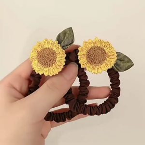 2pcs hướng dương dây buộc tóc đàn hồi thiết kế thực tế kẹp tóc tóc bị bảo vệ cho phụ nữ thời trang và kiểu tóc EVERYDAY