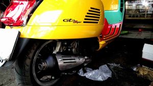 Knalpot Standar Racing Vespa Matic GTS 3v dan Vespa GTS 4v Type Performance Shijiro Racing Original