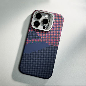 Sanptoch For Magsafe Invisible Stand Phone Case For iPhone 16 / 15 / 14 / 13 Pro Max Pixel Carbon Fiber Texture Shockproof Hard Cover For iPhone 16 Pro Max Matte Skin-friendly Protection Casing With Camera Lens Holder
