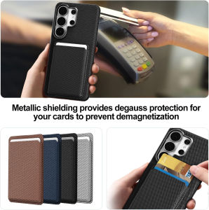 0930[Local Stock] Christmas Halloween Technology Woven magneticed Leather Phone Case for Samsung Galaxy S26  S25 S24 S23 S26 Ultra For Magsafe Wireless Charging Cover h261009