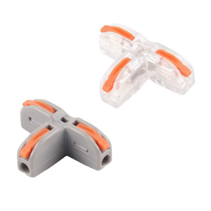Three-way T-type Wire Connectors Push-In Mini Splicing Terminal Block Conductor Cable Splitter Led Light Connectors