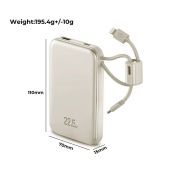 [CCC Certified]Anvers Power Bank 10000/20000mAh 22.5W Fast Charging | Built-in Type-C/Lightning Cable | Compact Travel Safe