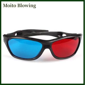 Moito 3D Glasses Red Blue Black Frame For Dimensional Anaglyph TV Movie DVD Game