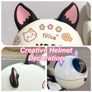 Cat Ears Helmet Decoration Motorcycle Electric Stickers Decor Cute Helmets Accessories Universal