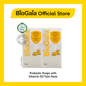 BioGaia Probiotic Drops with Vitamin D3 Twin Pack for 0-3 Years - Safe & Effective Baby Health Supplement Exp 03/2028