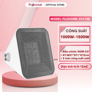 Quạt sưởi gốm mini nhập khẩu không khô da FUJIHOME máy sưởi ceramic không đốt oxi không phát sáng 3 tốc độ