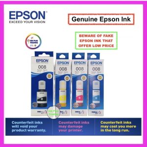 100% Original Genuine Ink Epson 008 Pigment For Epson L6460 / L6490 / L6550 / L6570 / L6580 / L11160 / L15150 / L15160 / L15180 / M15140 / M15180