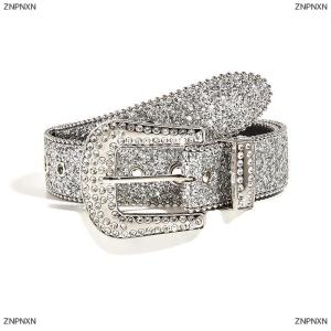 [COD] ZNPNXN Shiny Rhinestone Wide Belt Ladies Dress Belt Adult Rhinestone Belt Dress Belt