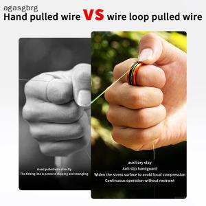 agasgbrg วงแหวนสายเคเบิลอัลลอย2ชิ้นตัดเร็วกันลื่นป้องกันมือรอกตกปลาเครื่องมือขันปมผู้นำ