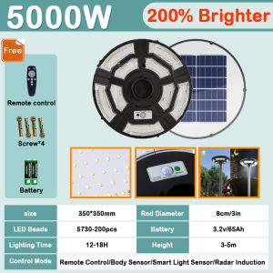 UFO Solar Lights LED Street Lights Outdoor Lighting 70000W High Power Solar Street Lights Spotlight Waterproof IP67