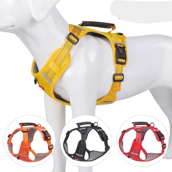 Reflective Dog Harness For Large Breeds – Adjustable Chest Strap For Running, Biking, Hiking