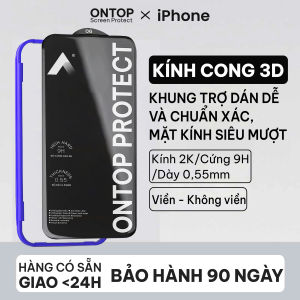 Kính Cường Lực Cong Viền 3D Cho iPhone Có Khung Trợ Dán Siêu Dễ Độ cứng 9H Chống Va Đập Mặt Siêu Dày 0.55mm Của iP X Xr Xs Max 11 12 13 14 15 16 Pro Max 16 Plus
