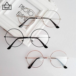 IVY South Korea Vintage Women Men Anti Blue Round Circle Metal Spectacles Optical Glasses Anti Radiation Eyeglasses Frame