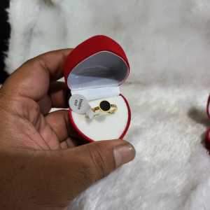 Aksesoris wanita Cincin Titanium import anti karat simple mata hitam Bulat Premium 316L