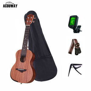 Acouway ACU-007C 21/24 soprano concert Inch Starter Ukulele Sapele body Auqila string protective hand arm with Complete Accessories and Gigbag