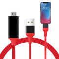 C-SAW 2m Lightning Port IOS To HDMI Cable 4K TV HDMI Display Adapter USB Cord For iPhone 5/5c/5s/6/6Plus/6s/6s Plus/7/7 Plus 11 12 11Pro Max XS Pro Max XR SE2 iPad Air Plug and Play Cable. 